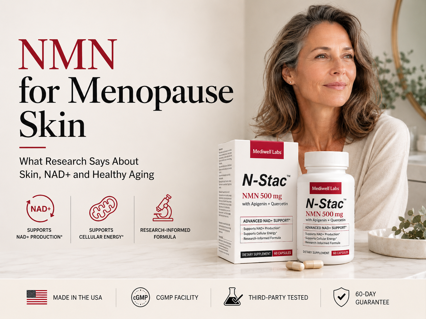 NMN for Menopausal Skin: NAD+, Aging and What Research Shows