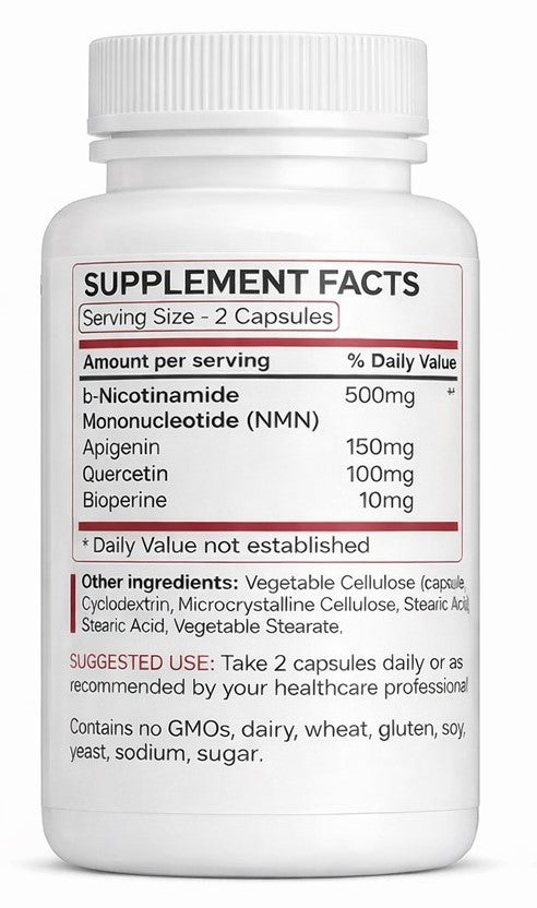 N-Stac™ | NMN 500mg + CD38 Inhibitors for Sustained NAD+ Optimization