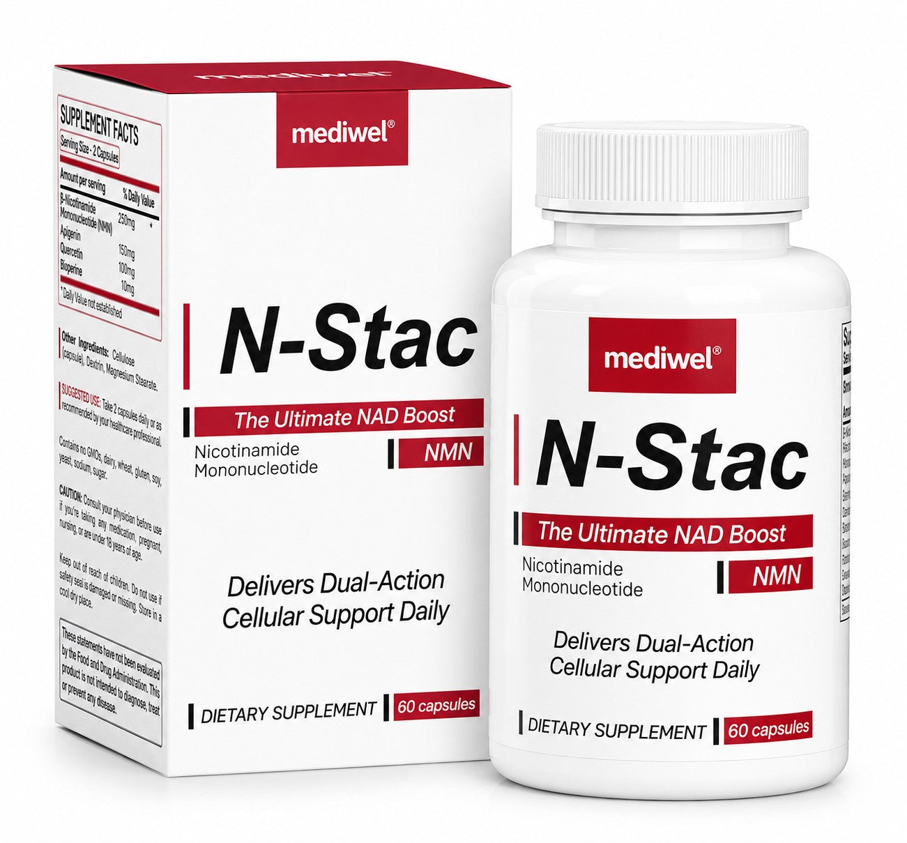 N-Stac™ | NMN 500mg + CD38 Inhibitors for Sustained NAD+ Optimization
