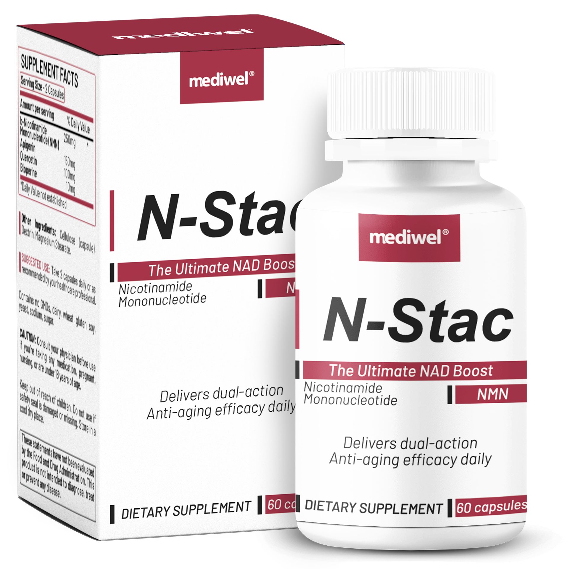 N-Stac™ | NMN 500mg + CD38 Inhibitors for Sustained NAD+ Optimization