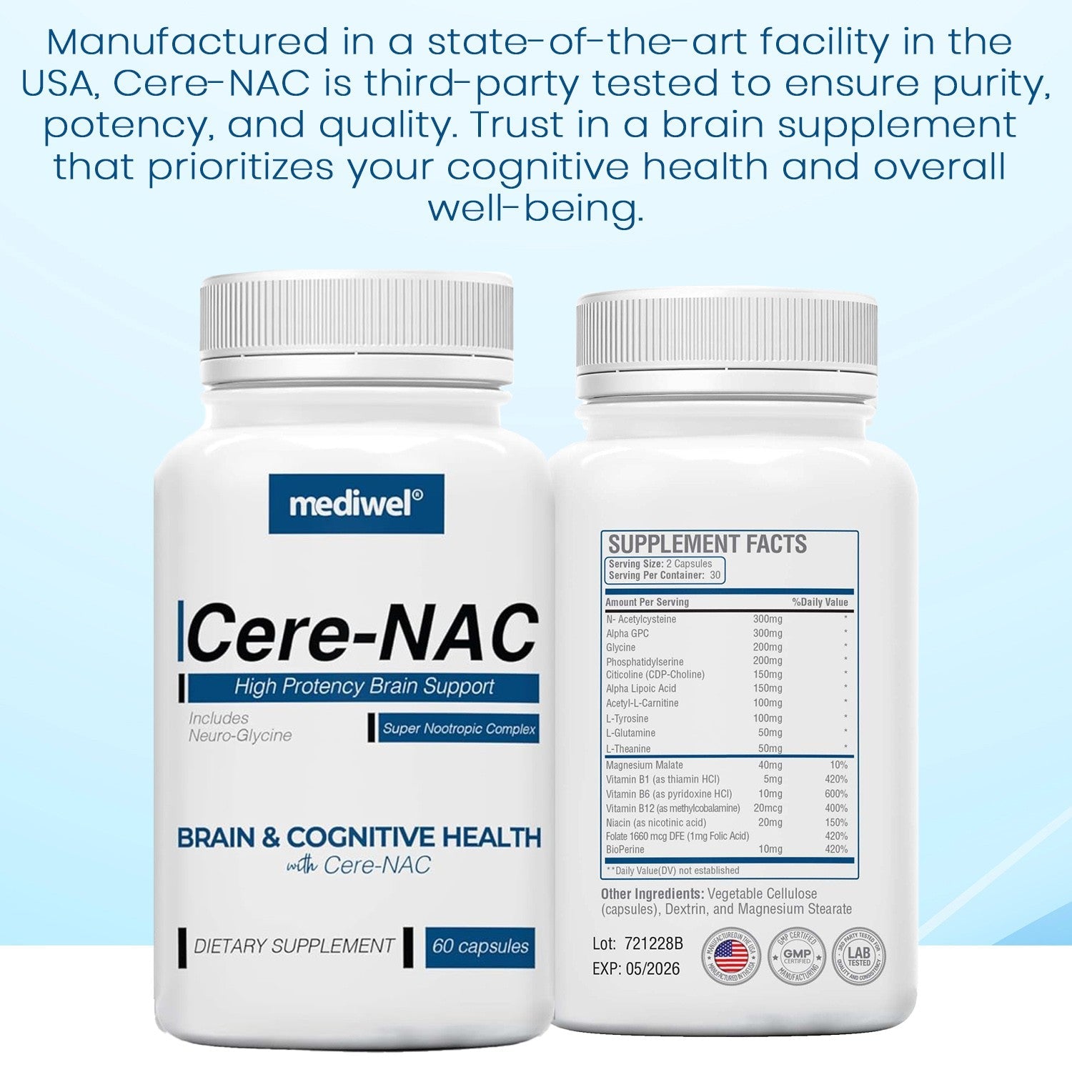 Cere - NAC: Best Nootropic for Cognitive Function - mediwellabs.com
